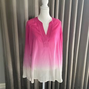 Diane Von Furstenberg Ombré Cotton Voile tunic